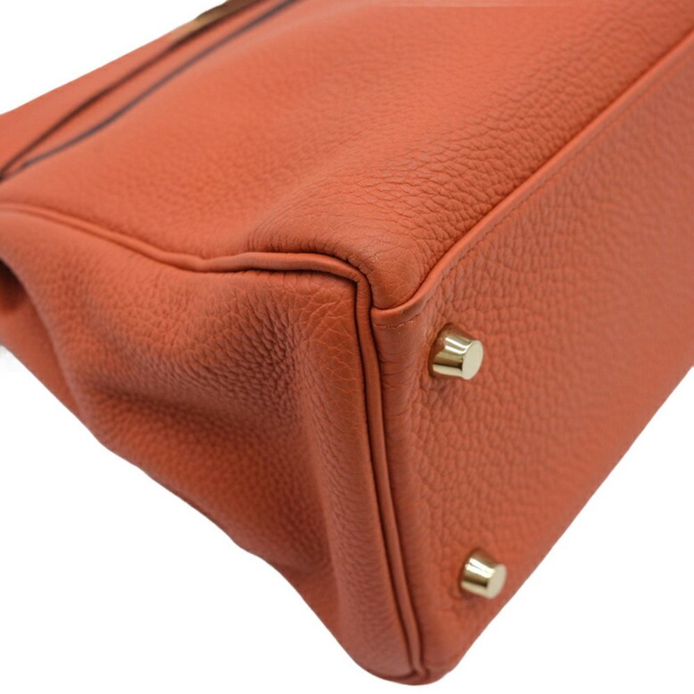 HERMES Kelly 32 Handbag Tote Bag Taurillon Clemence Leather Terre Bateau Oran... - Picture 7 of 16